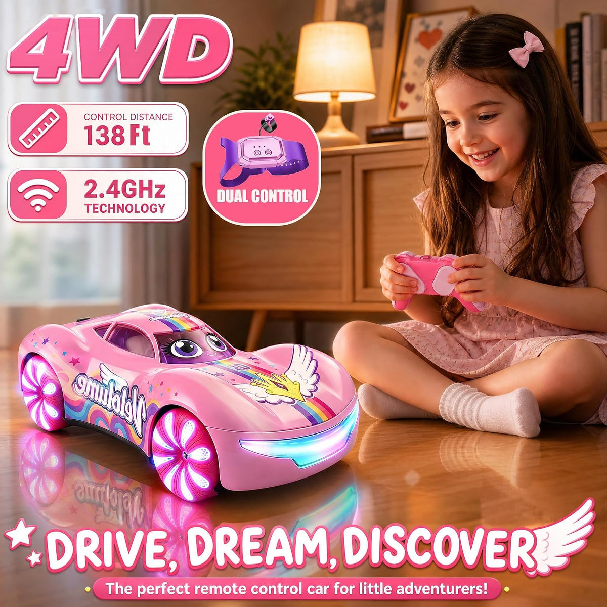 Coche de acrobacias RC con detección de gestos, 2.4 GHz 4WD coche de