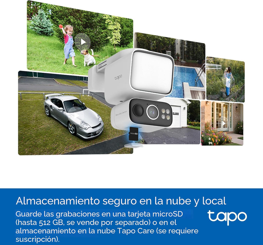 Tapo Cámara de seguridad con reflector regulable 2K para exteriores...
