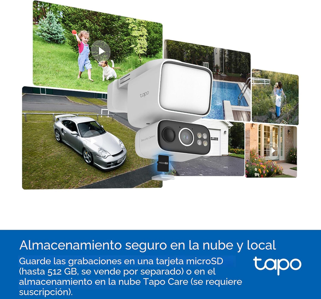 Tapo Cámara de seguridad con reflector regulable 2K para exteriores...