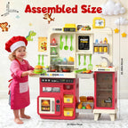 Juego de cocina para niños con luces, sonidos y vapor, juego de cocina grande para niños pequeños con fregadero, parrilla, juegos de comida para niños, accesorios de cocina de juguete, juego de cocina con bolsa de almacenamiento
