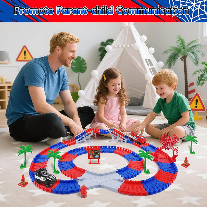 Juguetes de Spider para niños de 4 a 6 años, pista de carreras de 2...