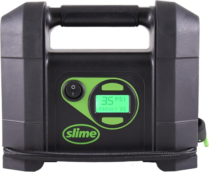 Slime 40047 Inflador de Neumáticos, Compresor de Aire Portátil para...