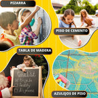 280 tizas para acera en 24 colores: tizas lavables Jumbo para niños
