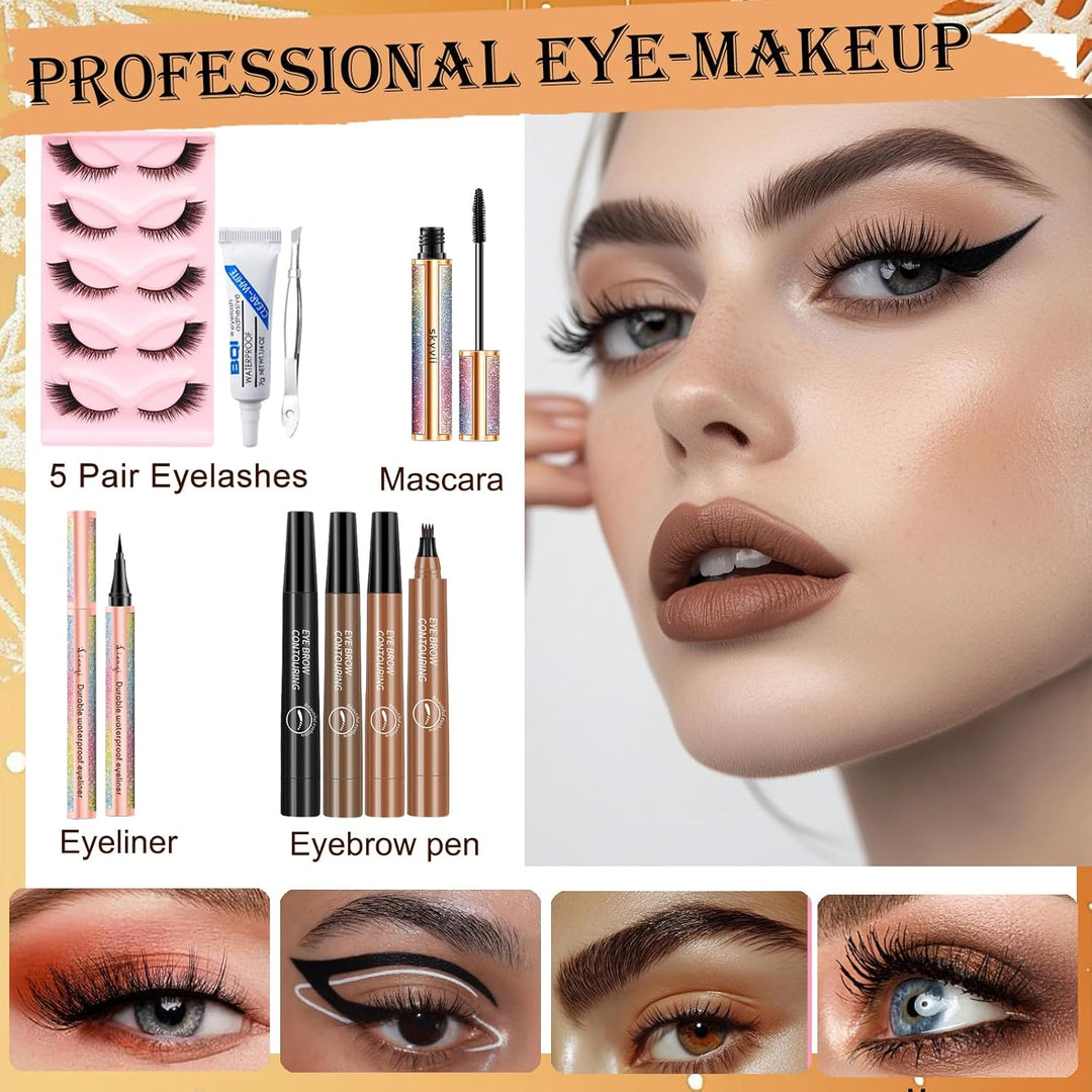 Kit de maquillaje para niñas: sombra de ojos de 40 colores, base, b...