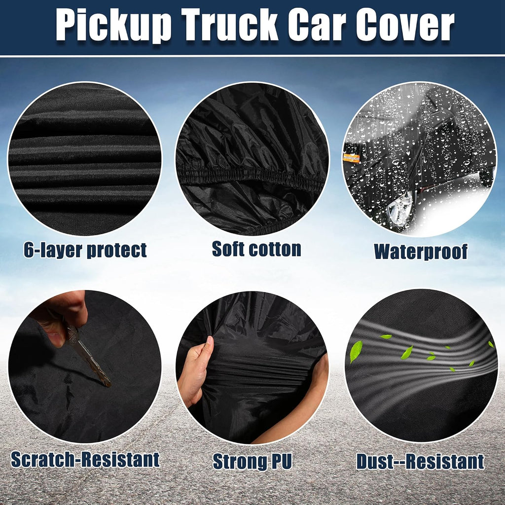 X AUTOHAUX - Funda de automóvil SUV para Chevrolet Tahoe de 4 puertas 2007-2024 al aire libre, impermeable, sol, lluvia, polvo, viento, nieve, protección 190T PU con cremallera para puerta del conductor, color negro