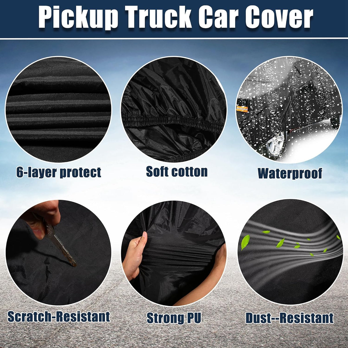 X AUTOHAUX - Funda de automóvil SUV para Chevrolet Tahoe de 4 puertas 2007-2024 al aire libre, impermeable, sol, lluvia, polvo, viento, nieve, protección 190T PU con cremallera para puerta del conductor, color negro