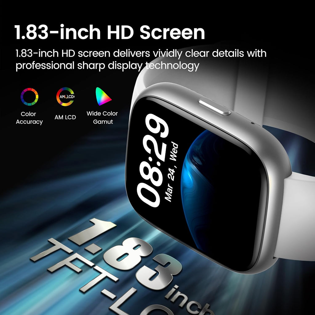 Reloj inteligente con Alexa integrado, rastreador de fitness de llamadas Bluetooth HD de 1.83 pulgadas