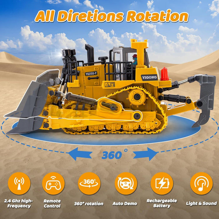 Samtop Juguetes Rc Bulldozer - Vehículos de construcción de control...