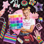 14000 cuentas de poni a granel, 50 colores para hacer pulseras