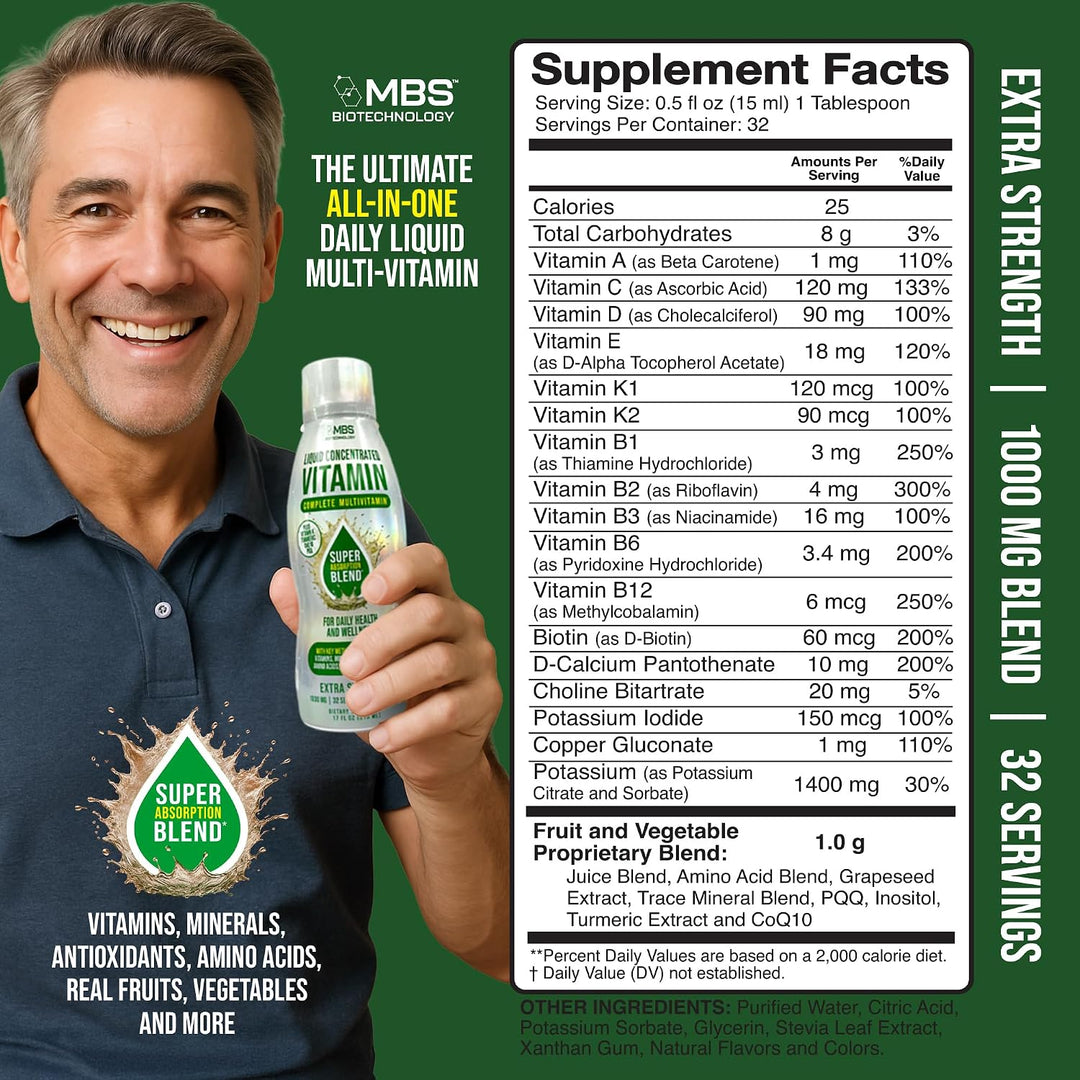 MBS Biotechnology Multivitamínico líquido para adultos \u2013 Vitam...