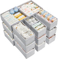 Vtopmart Paquete de 18 Organizadores de Ropa para Bebé, Cajas de Tela Plegables para Cajones