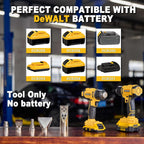 Pistola de calor inalámbrica para batería DeWALT 20v, pistola de aire caliente de litio, 5 accesorios de boquilla, configuración de 2 temperaturas máx. 1022°F (550°C), pistola de calor para