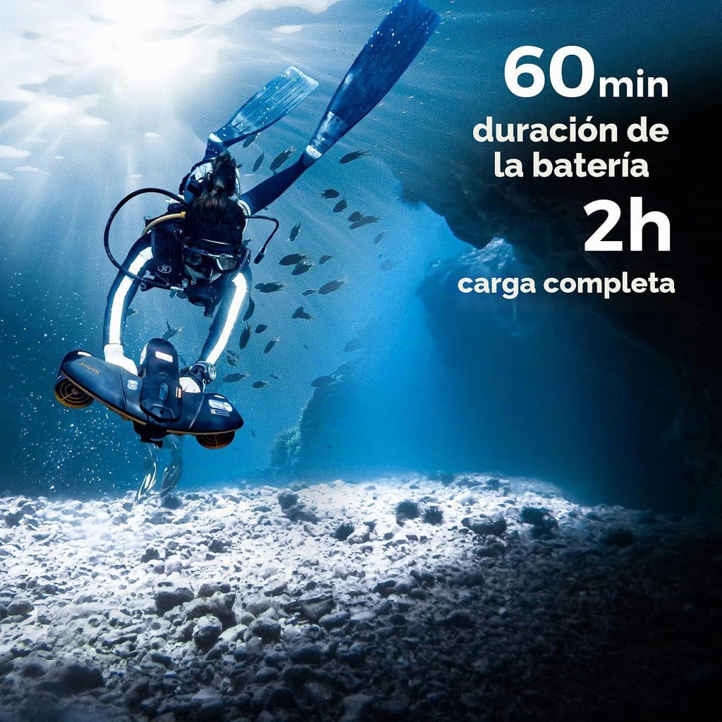 sublue Navbow Plus Smart Underwater Scooter con Depth Gauge, Temperature Sensor, Compass, Action Camera Mount, 131ft Waterproof para Diving & Snorkeling & Sea Adventures