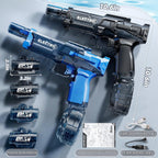 Paquete de 2 pistolas de agua eléctricas grandes para niños, pistola eléctrica automática con iluminación, pistola de agua de alcance de 40 pies, juguete de regalo para piscina al aire libre