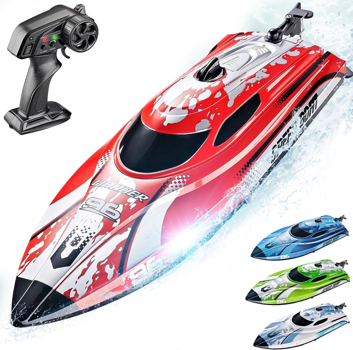 BEZGAR Barco RC TX126-12 pulgadas Barco de control remoto para lagos y