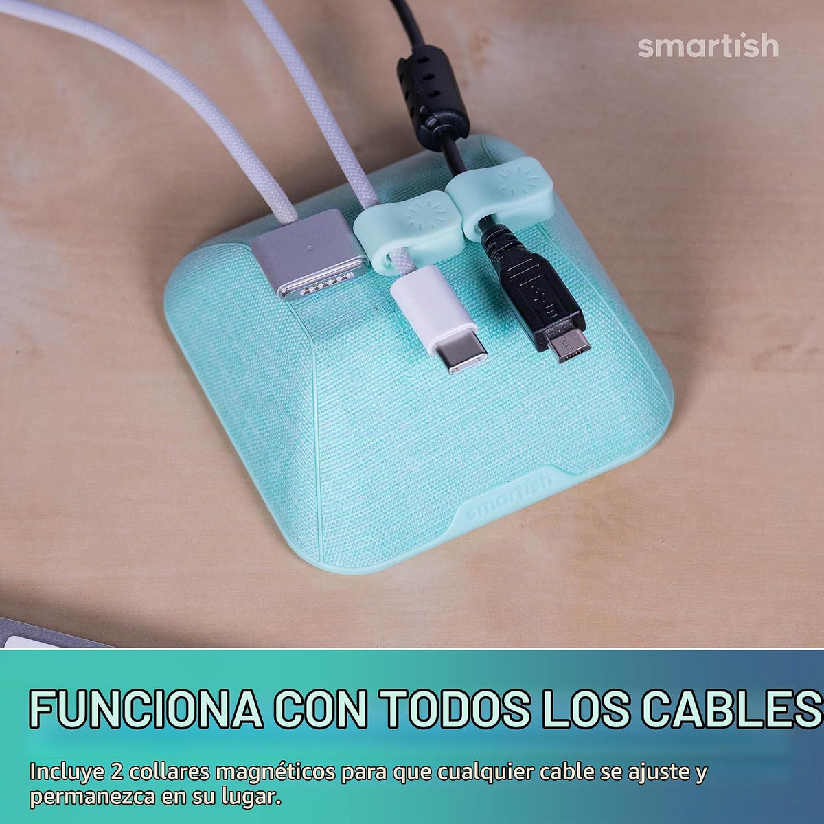 Smartish Magnetic Cord Holder, Cable Wrangler, Nightstand & Desk Organizer