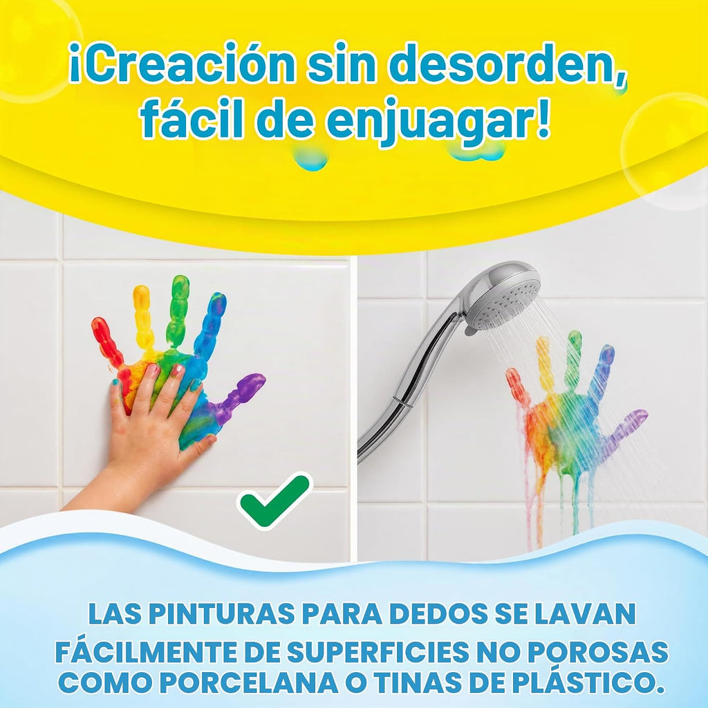 Crayola Juego de 10 piezas de pintura de dedos para bañera para niños, tubos de 3 onzas de pintura de jabón lavable, no tóxico, sin manchas, juguetes de baño para niños