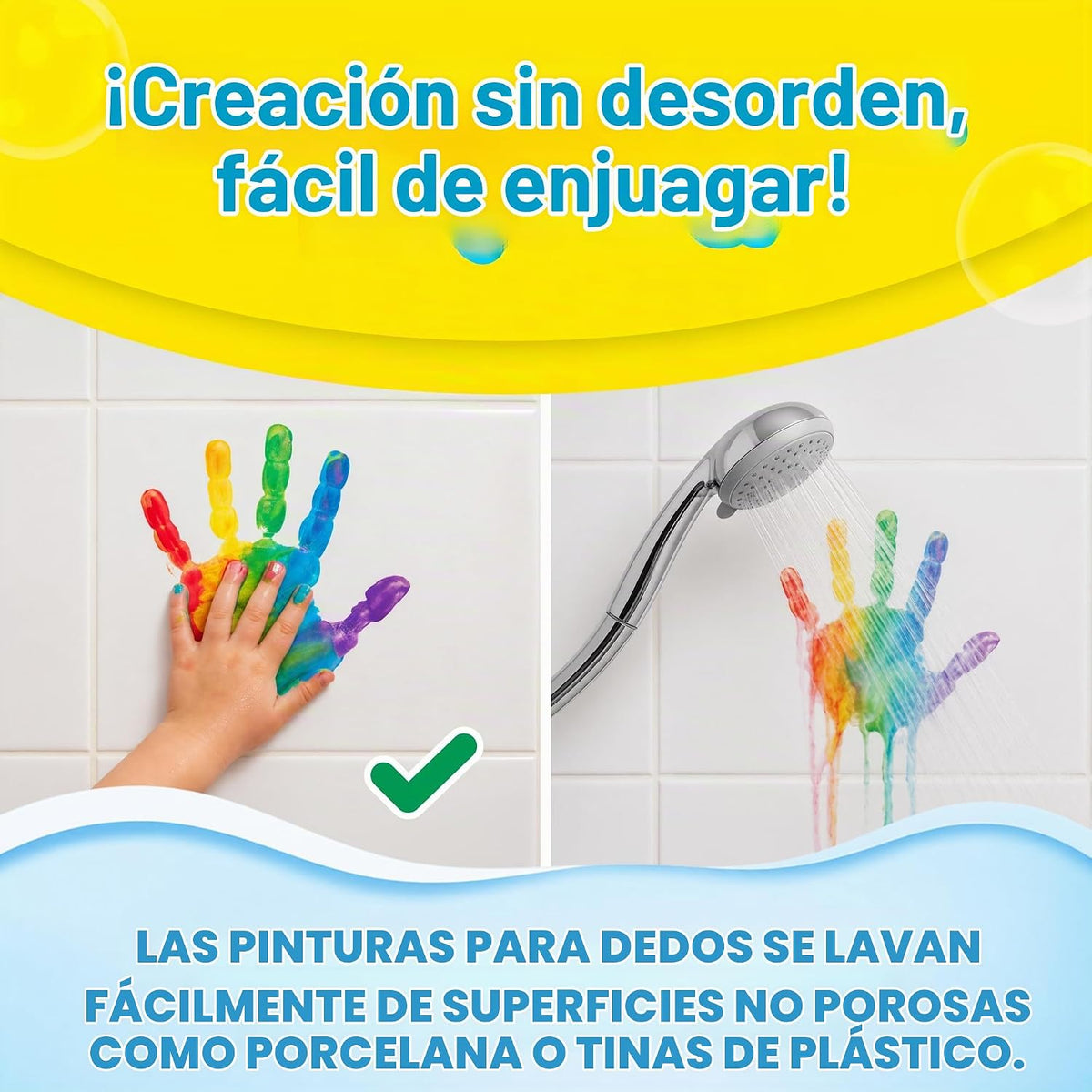 Crayola Juego de 10 piezas de pintura de dedos para bañera para niños, tubos de 3 onzas de pintura de jabón lavable, no tóxico, sin manchas, juguetes de baño para niños
