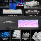 HITIME XVX M67 Teclado inalámbrico 60% por ciento, teclado topográf...