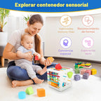 Juguetes para bebés de 6 en 1 de 6 a 12 meses, juguetes Montessori para bebés de 6-12-18 meses, anillos de apilado de bloques de juguetes para dentición de bebés, contenedor sensorial de clasificación