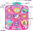 Alfombrilla de baile de unicornio para niñas, almohadilla de música LED