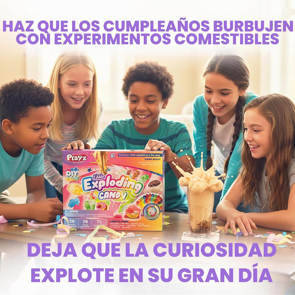 Playz - Kit de química CTIM de ciencia alimentaria, haz tus propios experimentos de chocolates y dulces para niños, niñas y adolescentes a partir de 8, 9, 10, 11, 12, 13+ años