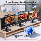 Estación de acoplamiento para portátil 3 monitores, USB C Dock 4K@60Hz con