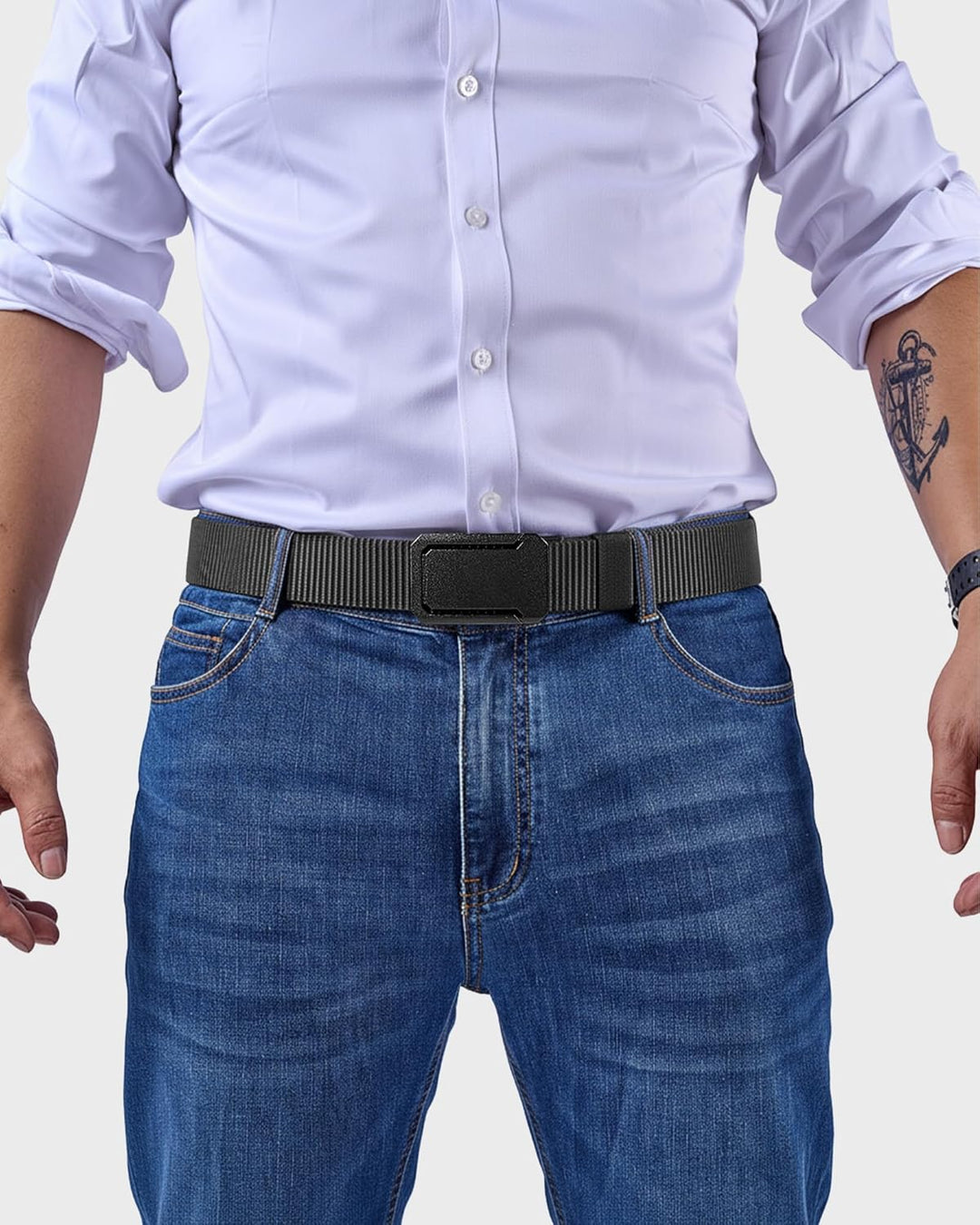 EZL Cinturón táctico de trinquete para hombres, cinturón de nailon...