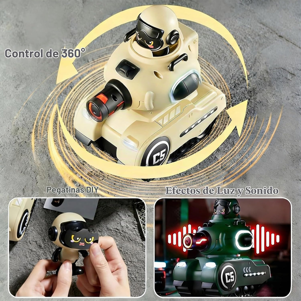 Paquete de 2 tanques infrarrojos control remoto que dispara