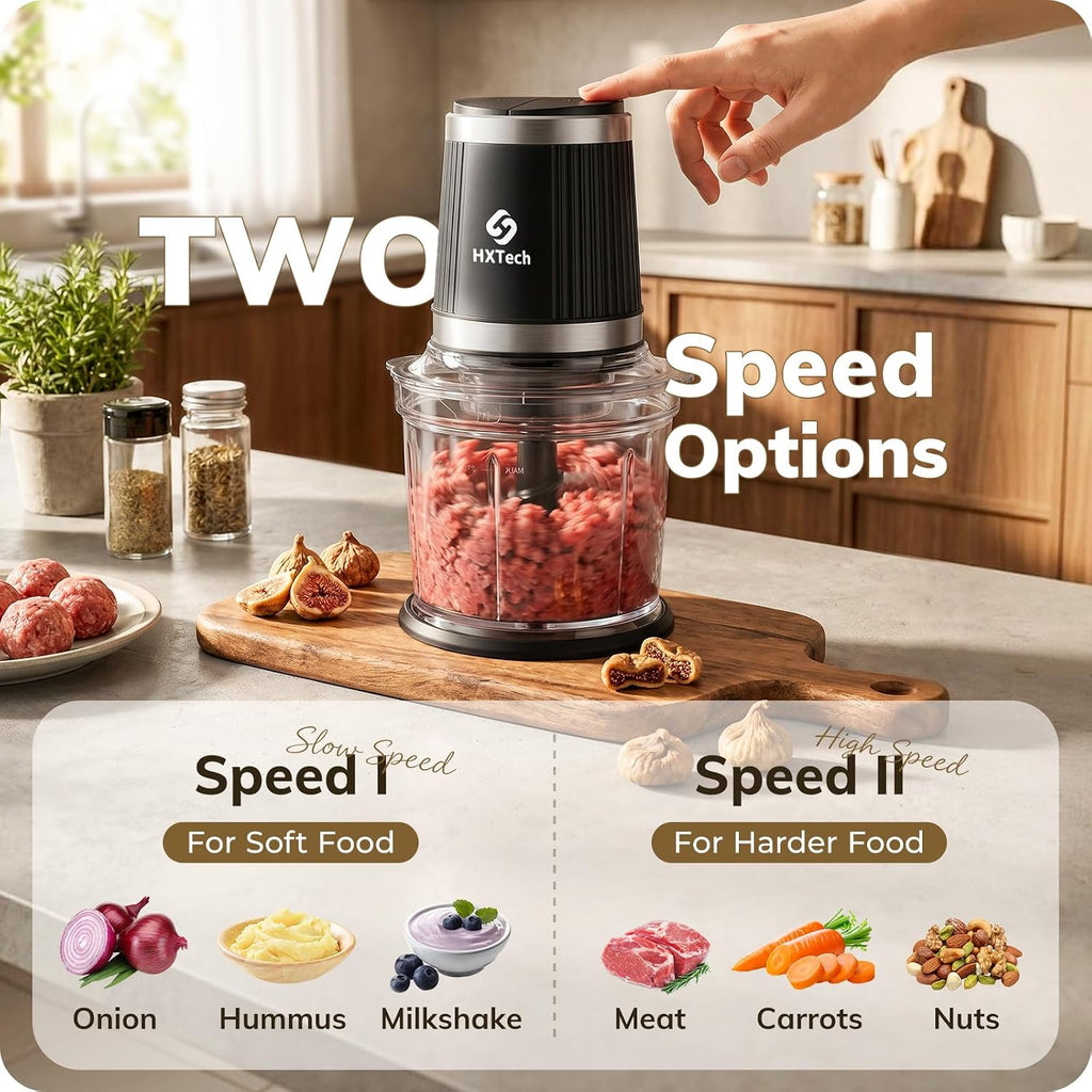 Juego de procesador de alimentos de 4 tazas: picadora eléctrica de