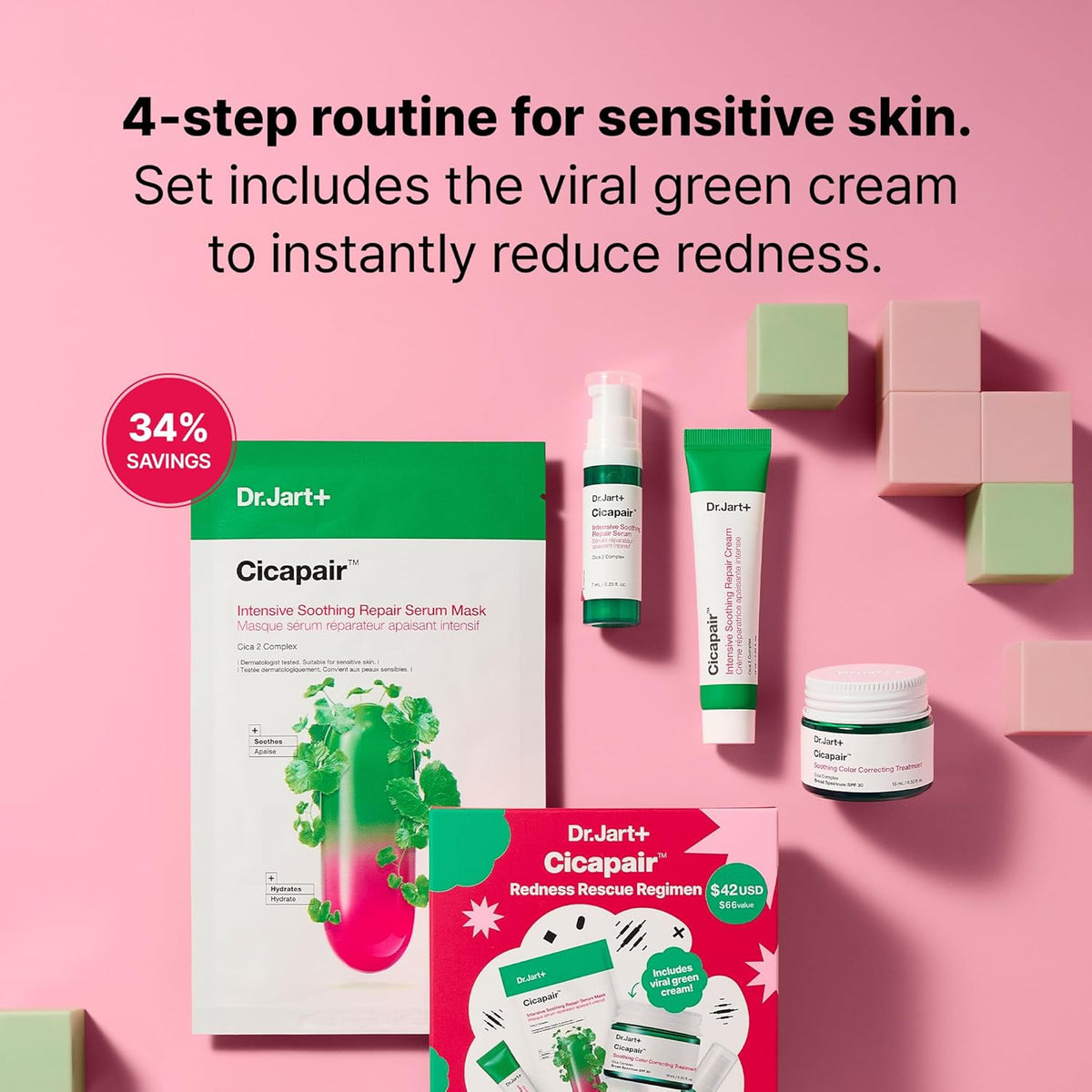 Dr. Jart+ Cicapair Soothing Color Correcting Treatment SPF 30 with...