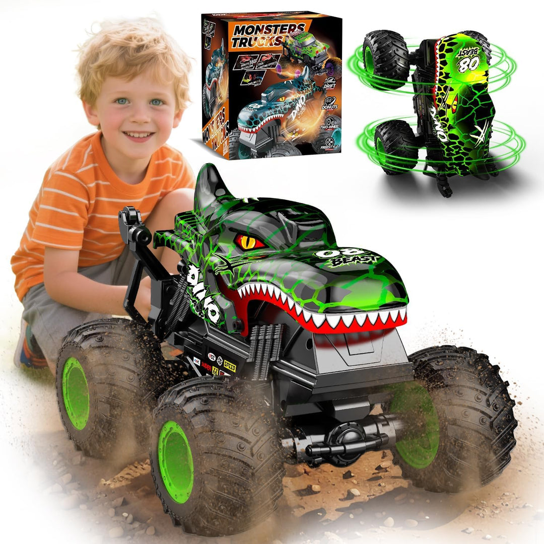 Gohero Juguetes de Camiones Monstruo para Niños, Camión RC de Dinos...