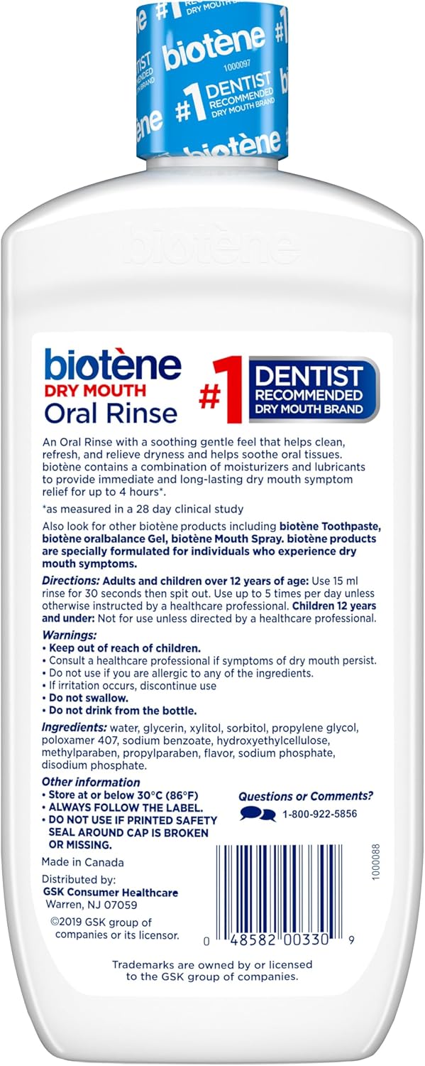 Biotene - Enjuague bucal hidratante para aliviar la boca seca, ment...
