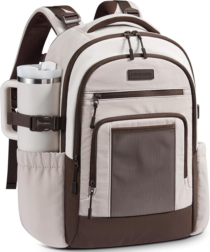 LOVEVOOK Mochila para laptop para mujer con portavasos grande, bols...