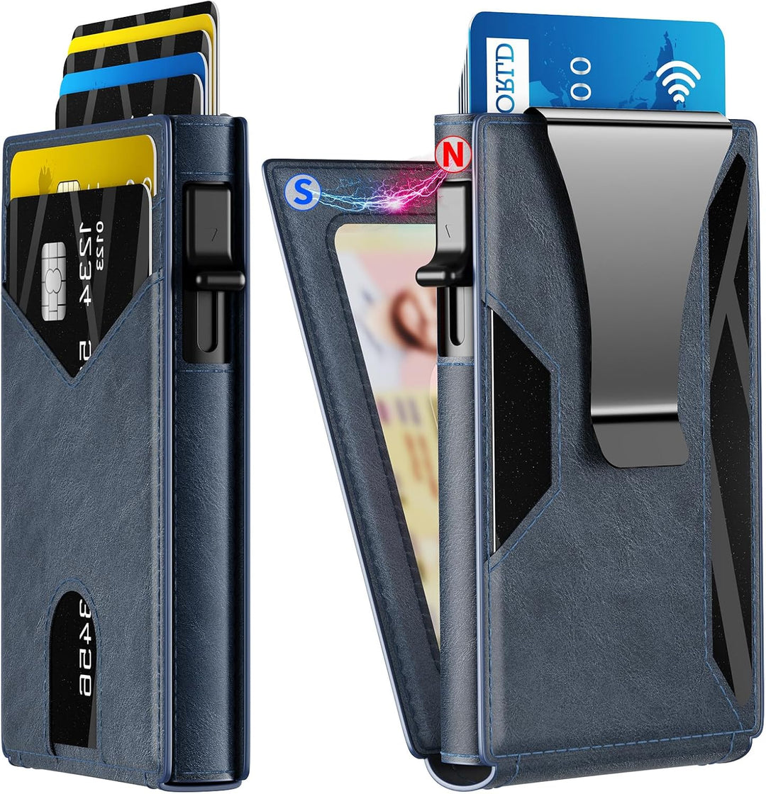 KISUEDZP Cartera delgada para hombre con bloqueo RFID, soporte de m...