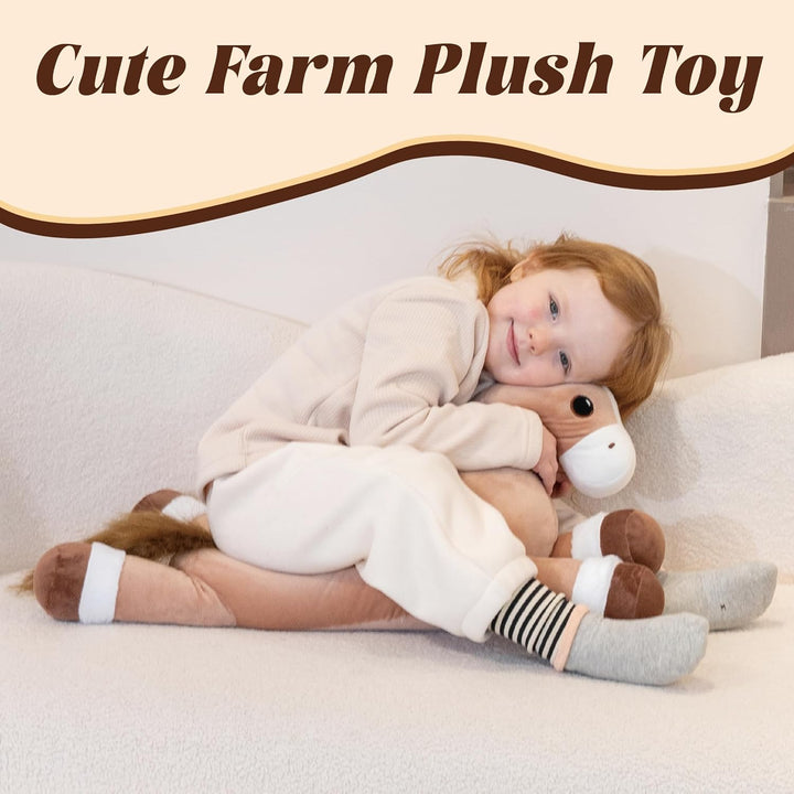 Jrystar Animales de peluche de caballo pesado, peluche grande de ca...