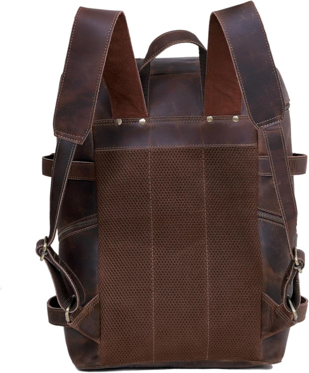 HLC Mochila de cuero genuino para computadora portátil para hombres...