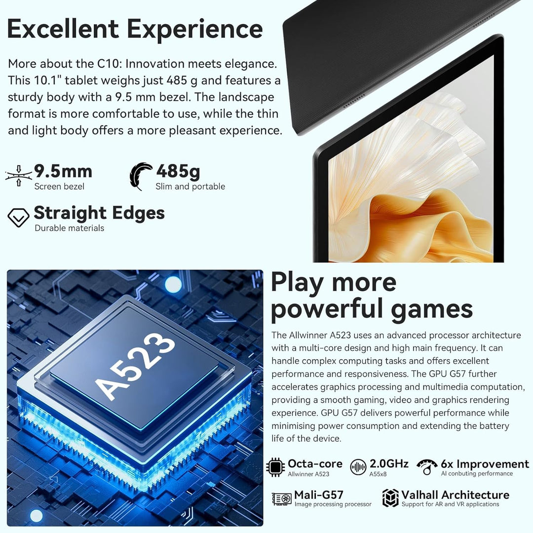 Evermyth Tableta, tableta Android de 10 pulgadas con Ocata Core, 8G...
