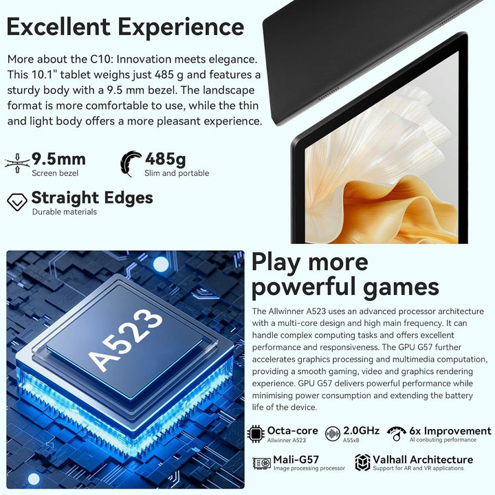 Evermyth Tableta, tableta Android de 10 pulgadas con Ocata Core, 8G...