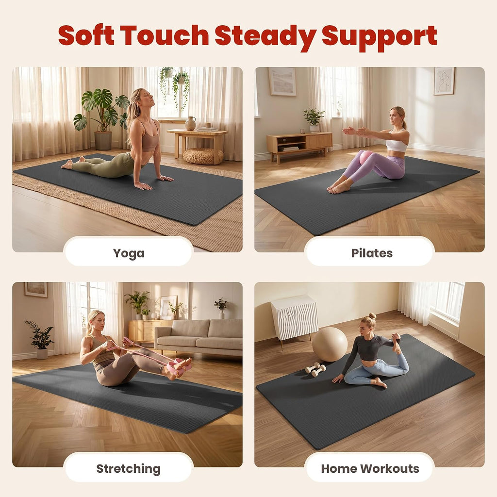 Colchoneta de Yoga Grande, 6' x 4' / 6' x 3' x 6 mm / 8 mm / 12 mm de espesor para entrenamiento