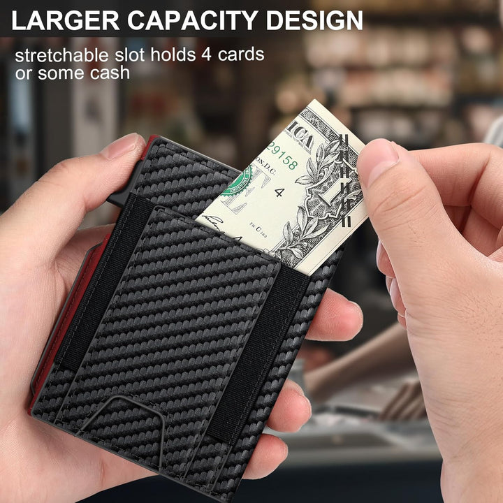 SEMORID Cartera para hombres con soporte para tarjetas desplegable...