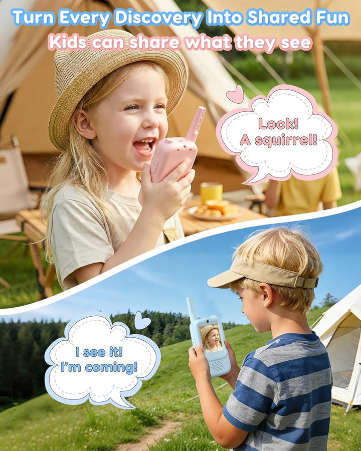 SwiftWi Walkie Talkies de video para niños, paquete de 2 con cámara...