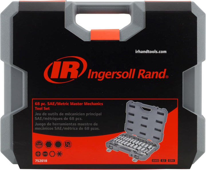 Ingersoll Rand Juego de herramientas mecánicas de 68 piezas de 3\/8...