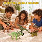 Juguetes de dinosaurio grandes para niños de 3 a 5 años, 4 piezas de 10 pulgadas, juguete realista de dinosaurio suave para los amantes de los dinosaurios, figuras de dinosaurio grandes de