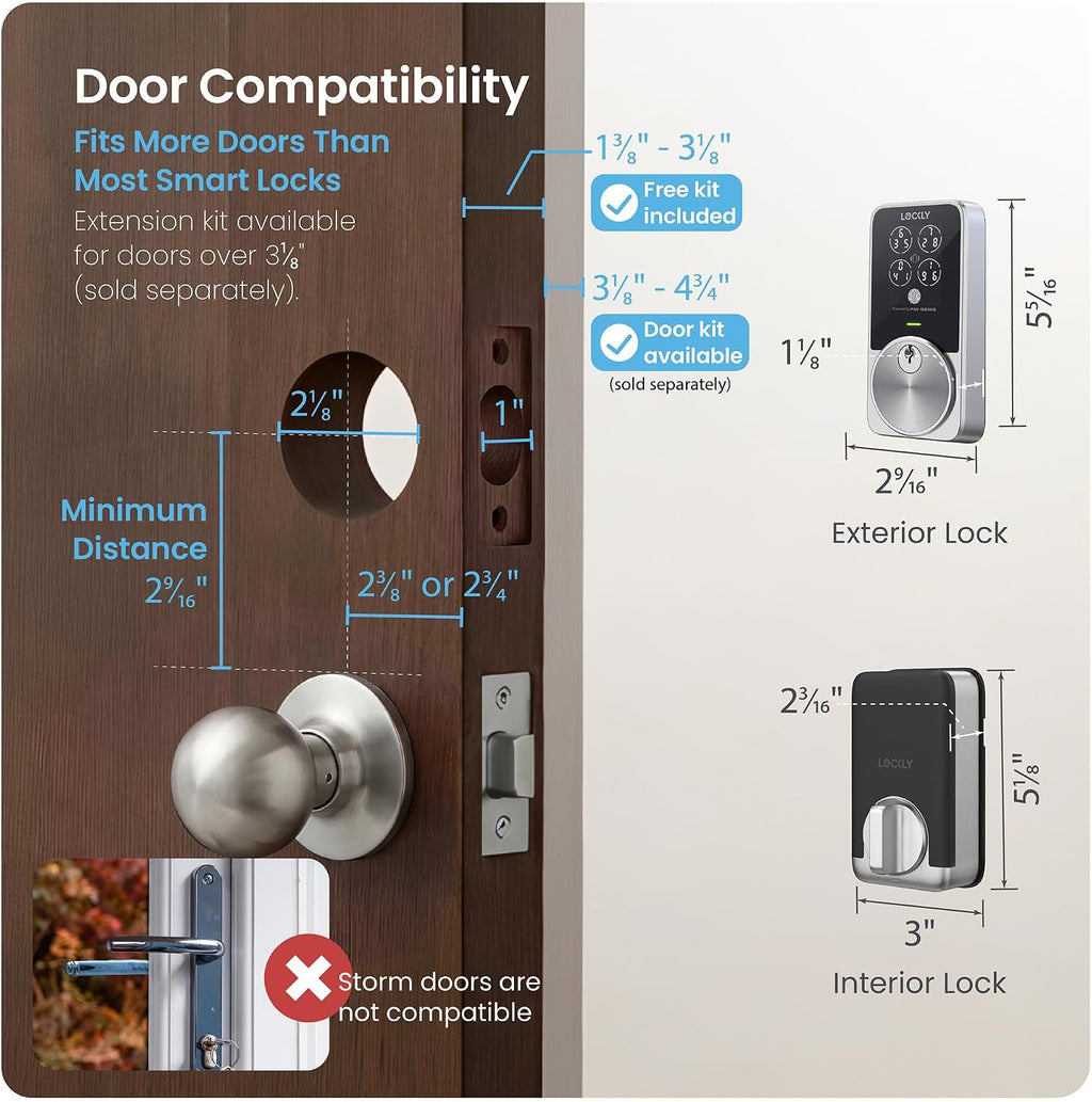 Lockly PIN Genie Pro Zeno Series - Cerradura inteligente con llave Apple