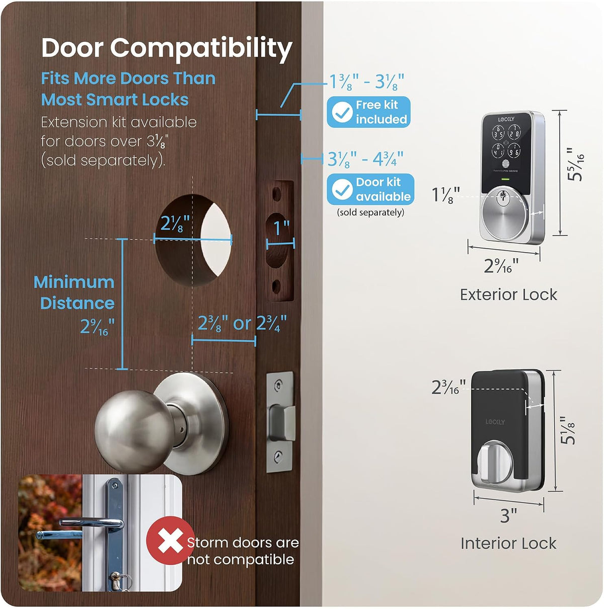 Lockly PIN Genie Pro Zeno Series - Cerradura inteligente con llave Apple