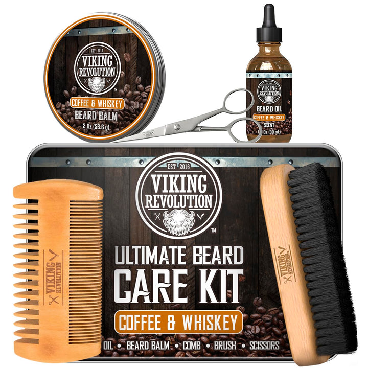 Viking Revolution - Kit definitivo de barba Café y Whisky - Kit de...