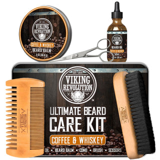 Viking Revolution - Kit definitivo de barba Café y Whisky - Kit de...