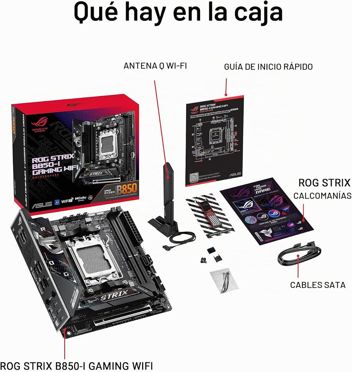 ASUS ROG Strix B850-I Gaming WiFi AMD AM5 B850 Mini-ITX mITX Placa...