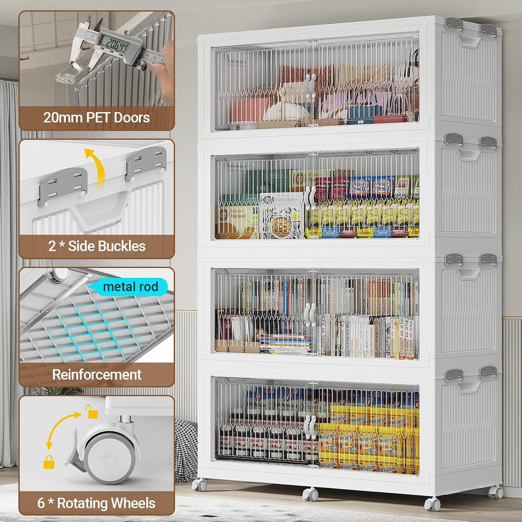 BROVIEW 1020QT - Contenedores apilables extra grandes con tapa, paquete de